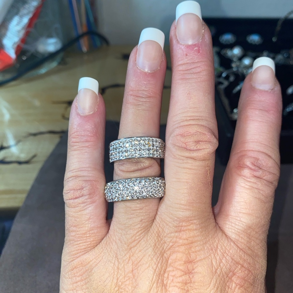 Stainless Steel Swarovski Crystal Rings - Picture 4 of 6